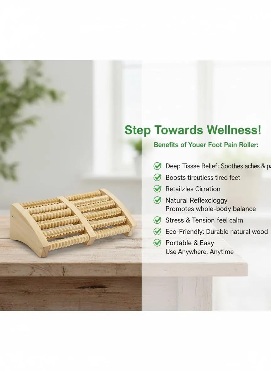 Traditional Wooden And Plastic Sticks Roller Foot Massager